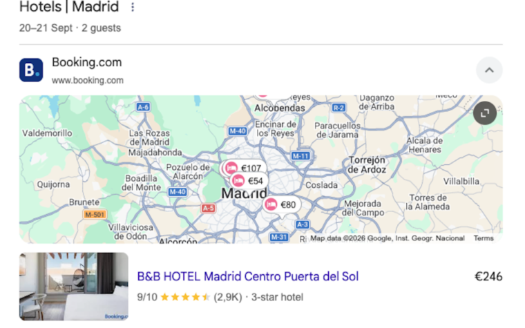 Google unveils new hotel search interface in Europe